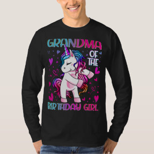 Grandma of the Birthday Girl Flossing Unicorn Gran T-Shirt