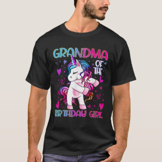 Grandma of the Birthday Girl Flossing Unicorn Gran T-Shirt