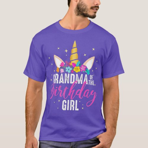 Grandma Of The Birthday Girl Grandma Gift Unicorn  T_Shirt