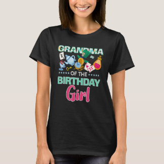 Grandma Of The Birthday Girl Onederland Pink Teal T-Shirt
