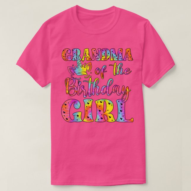 Grandma Of The Birthday Girl Shirt Unicorn Nana Ti (Design Front)