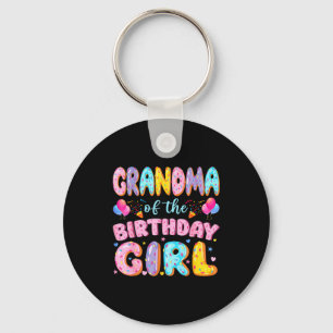 Grandma of the birthday girl sweet donut birthday keychain