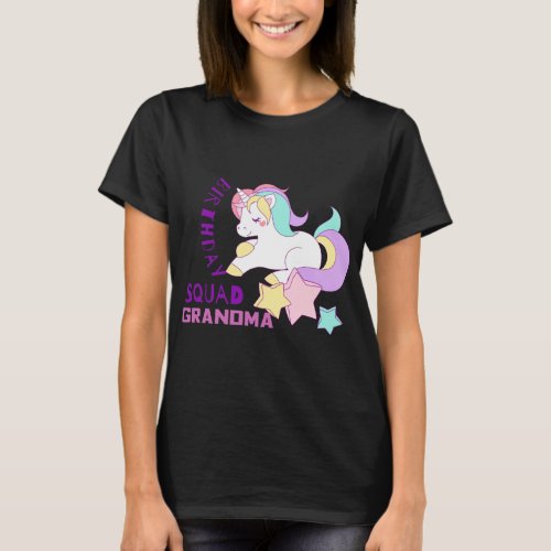 Grandma Of The Birthday Girl Unicorn Party Squad T_Shirt