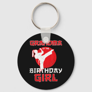 Grandma Of The Birthday Karate Taekwondo Girl Keychain