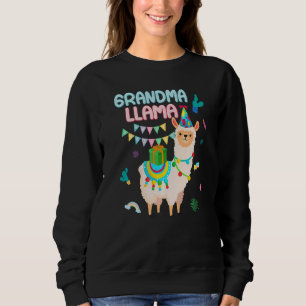 Grandma Of The Birthday Llamazing Alpaca Theme Fam Sweatshirt
