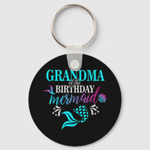 Grandma Of The Birthday Mermaid Matching Family Keychain