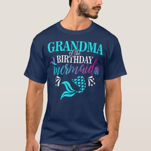 Grandma Of The Birthday Mermaid Matching Family  T_Shirt