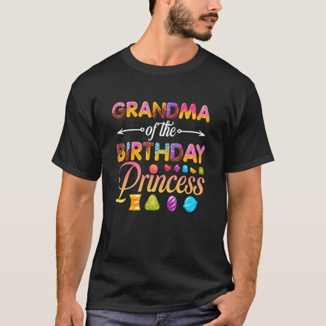 Grandma Of The Birthday Princess Donut Birthday Gi T-Shirt (Front)