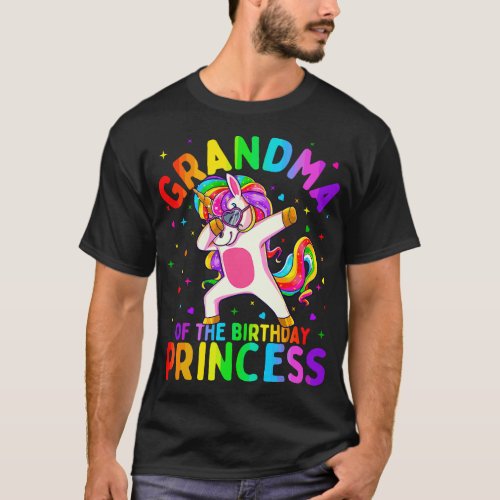 Grandma of the Birthday Princess Girl Dabbing Unic T_Shirt