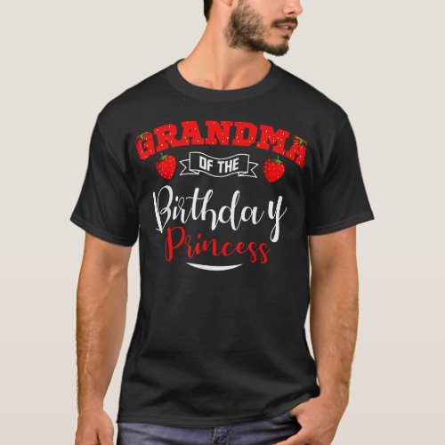 Grandma Of The Birthday Princess Strawberry Theme  T_Shirt