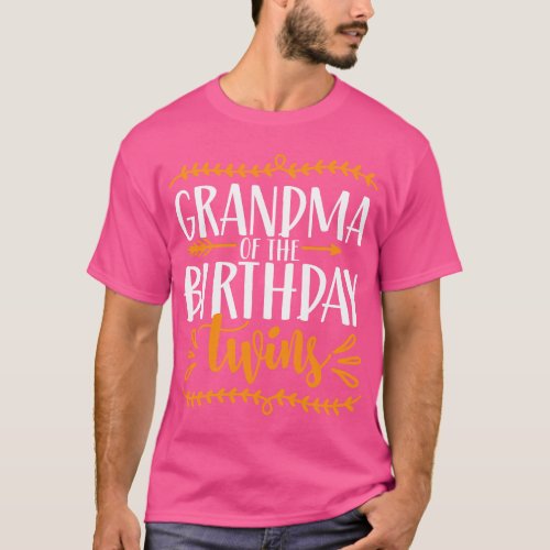 Grandma Of The Birthday Twins Celebrate Twin Cute  T_Shirt