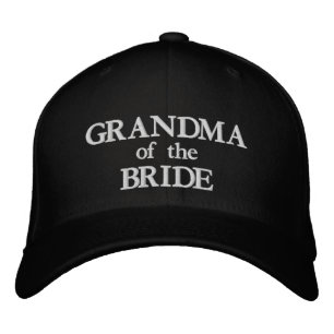 Grandma of the Bride black and custom wedding Embroidered Baseball Cap