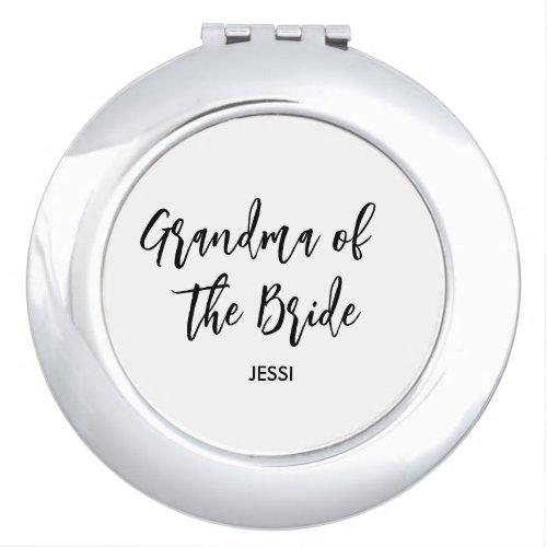 Grandma of the Bride Black White  Compact Mirror