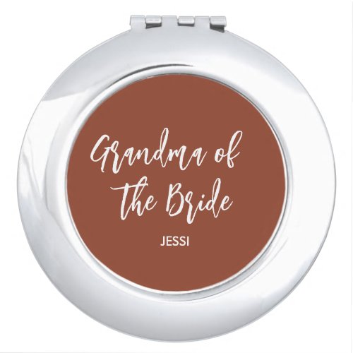 Grandma of the Bride Brown Terracotta Compact Mirror