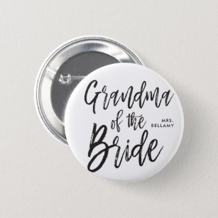 Grandma of the Bride   Script Style Custom Wedding Button