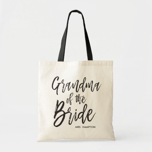 Grandma of the Bride  Script Style Custom Wedding Tote Bag