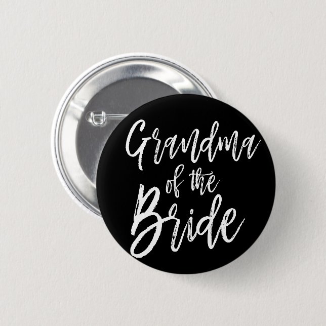 Grandma of the Bride | Script Style Wedding Button (Front & Back)