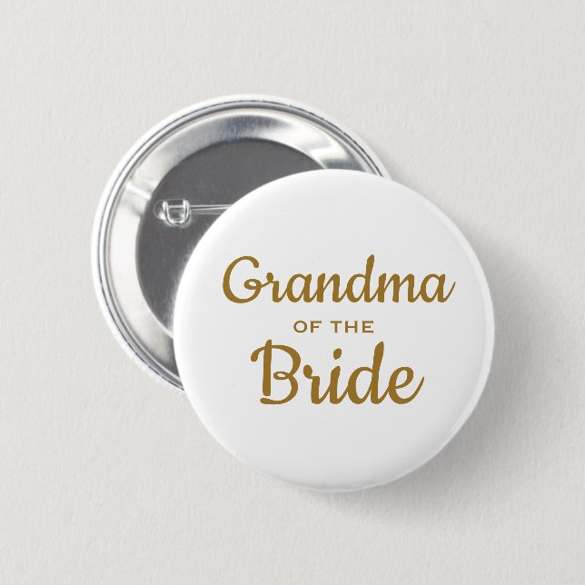 Grandma of the Bride Wedding Custom Button (Front & Back)