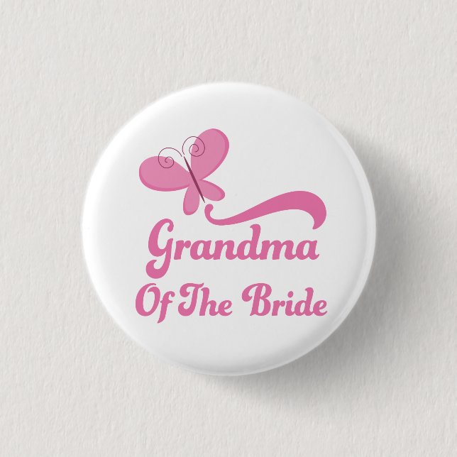 Grandma of the Bride Wedding Party Pinback Button (Front)