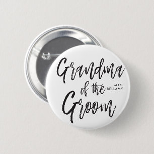 Grandma of the Groom Script Style Custom Wedding Button