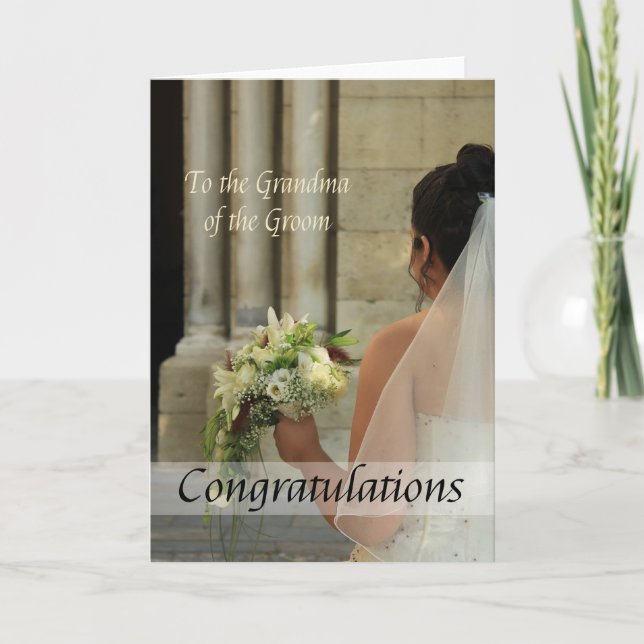 Grandma of the groom wedding congratulations card (Front)