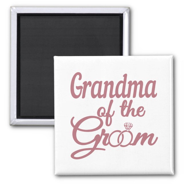 Grandma Of The Groom Wedding Family Matching Magnet (Front)