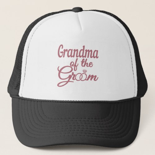 Grandma Of The Groom Wedding Family Matching Trucker Hat