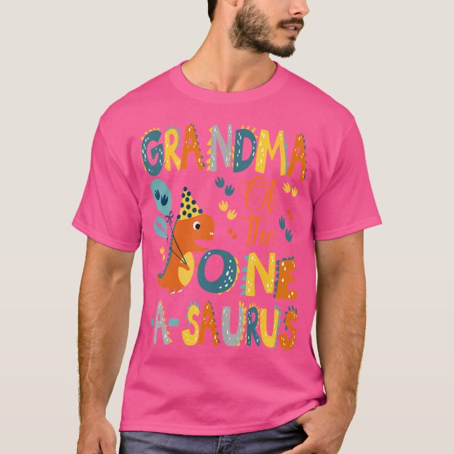 Grandma Of The One-A-Saurus 1St Birthday Dinosaur  T-Shirt (Front)