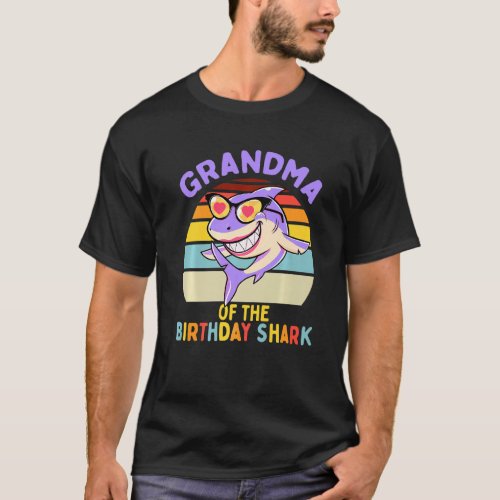 Grandma Of The Shark Birthday Matching Family  T_Shirt