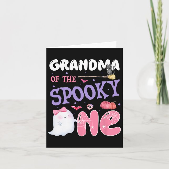 Grandma Of The Spooky One 1st Birthday Halloween P Card (Front)