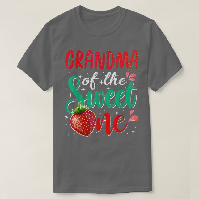 Grandma Of The Sweet One Strawberry 1st Birthday F T-Shirt (Design Front)