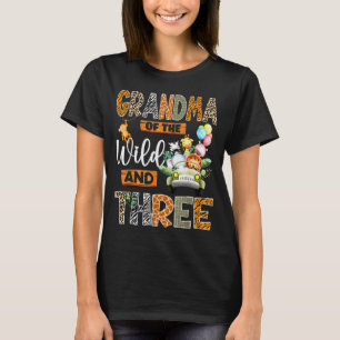Grandma Of The Wild And Three 3rd Birthday Boy Saf T-Shirt