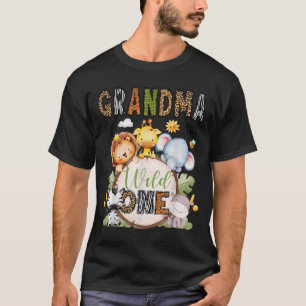 Grandma Of The Wild One 1st Birthday Boy Jungle Sa T-Shirt