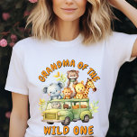 Grandma of the Wild One safari animals birthday  T-Shirt<br><div class="desc">Safari animals boys birthday</div>