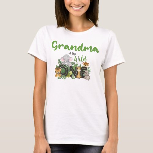 Grandma of the Wild One Safari Animals matching T_Shirt