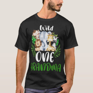 Grandma of The Wild One Zoo Birthday Safari Jungle T-Shirt