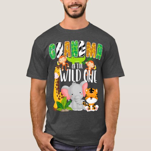 Grandma of the Wild One Zoo Theme Birthday T_Shirt