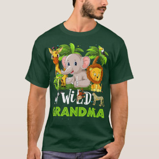 Grandma of the Wild Zoo Birthday Safari Jungle Ani T-Shirt