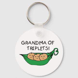 Grandma of Triplets Pod Keychain