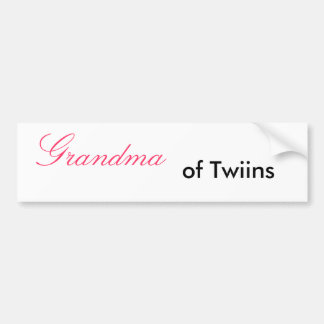 Grandma, of Twiins - Customized Bumper Sticker