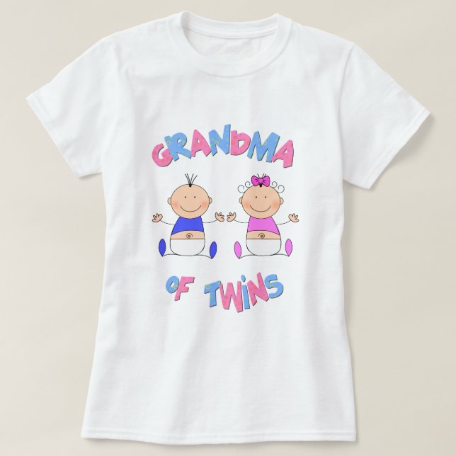 Grandma of Twin Babies T-Shirt (Design Front)