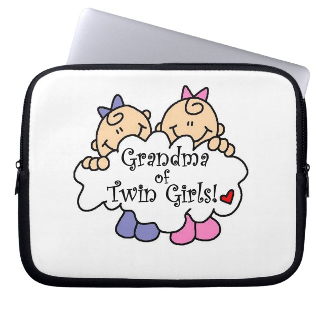 Grandma of Twin Girls Gifts Laptop Sleeve (Front)