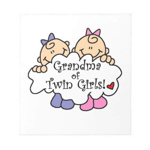 Grandma of Twin Girls Gifts Notepad