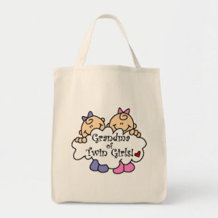Grandma of Twin Girls Tshirts and Gifts Tote Bag