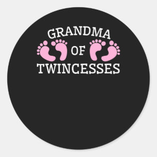 Grandma Of Twincesses Grandma Twin Girls Classic Round Sticker