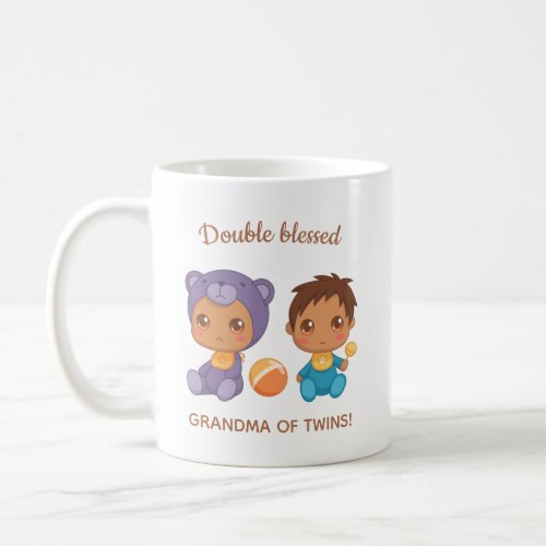 Grandma of Twins Baby Boy Bear Jumpsuit Coffee Mug