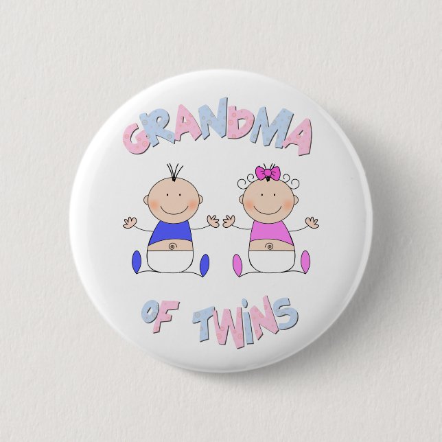 Grandma of Twins Button (Front)