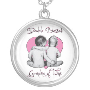 GRANDMA OF TWINS DOUBLE BLESSED NECKLACE