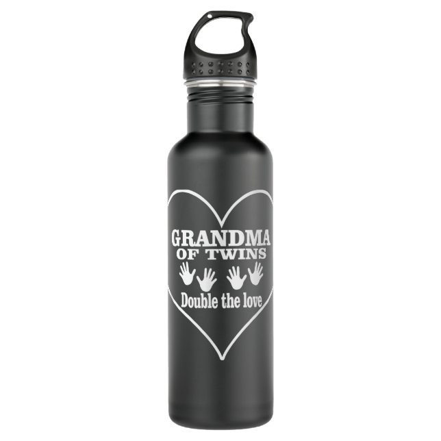 Grandma Of Twins Double The Love Great Gifts Women Stainless Steel Water Bottle (Front)