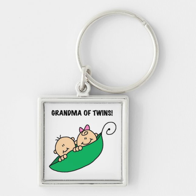 Grandma of Twins Gifts Keychain (Front)